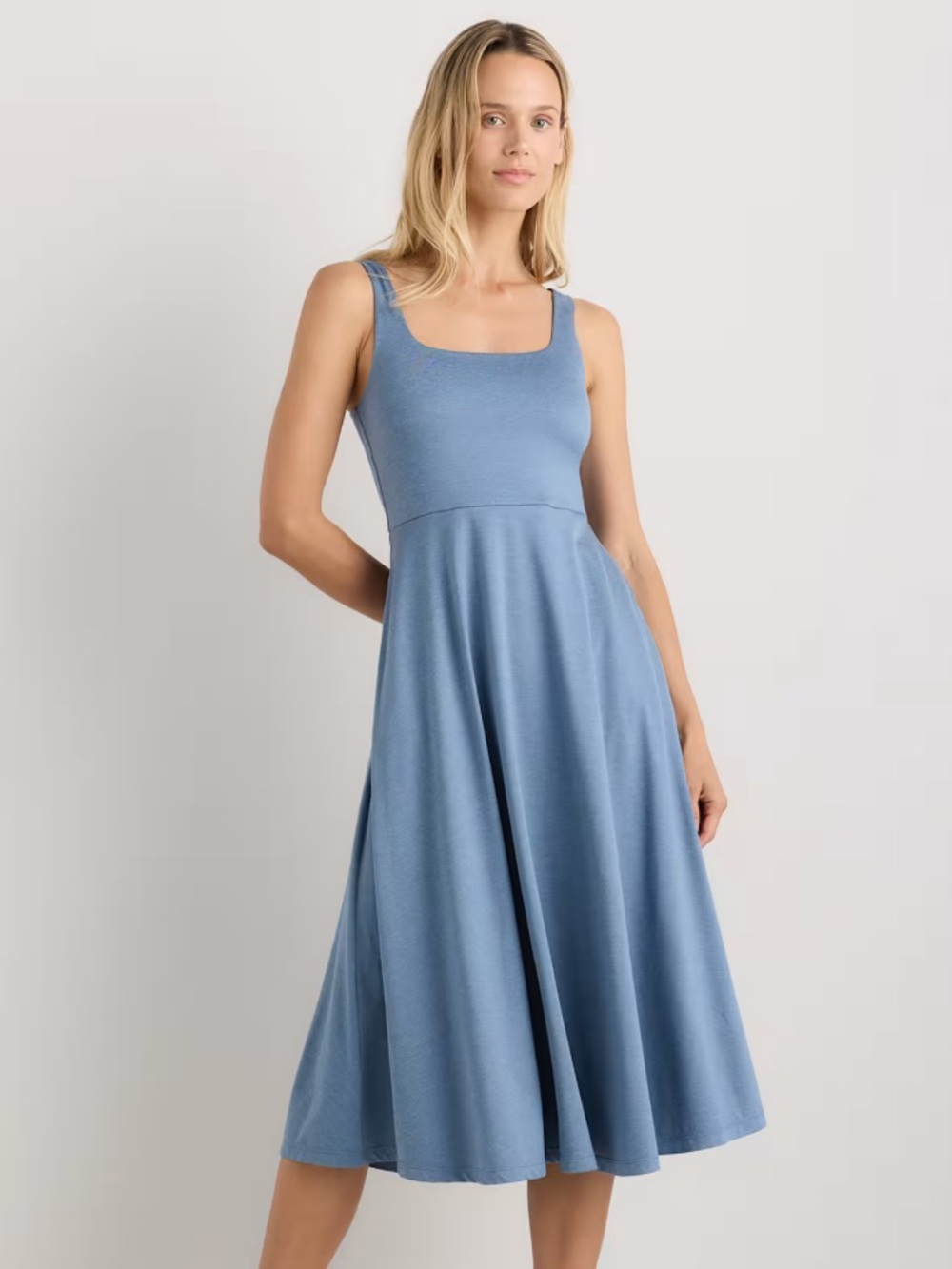 Quince Flowknit Breeze Fit and Flare Dress